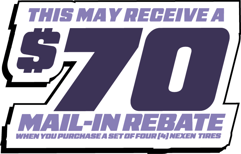 This May, Earn a $70 rebate when you purchase a set of four (4) Nexen Tires*